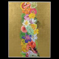 Carlos Rolon Floral Painting, Gold Leaf, 72H - Sold for $25,600 on 05-24-2025 (Lot 425).jpg